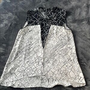 Black and White Sleeveless Top